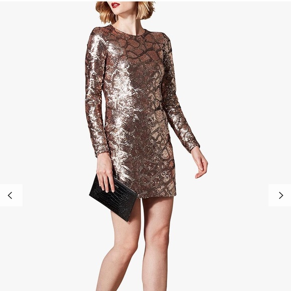 Karen Millen Dresses & Skirts - Karen Millen Gold Sequined Dress✨